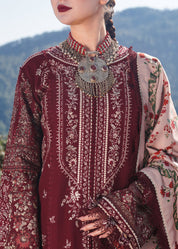 3 Piece - Embroidered Lawn Suit With Silk Dupatta
