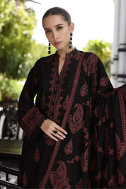 3 Piece - Embroidered Lawn Suit With Chiffon Dupatta