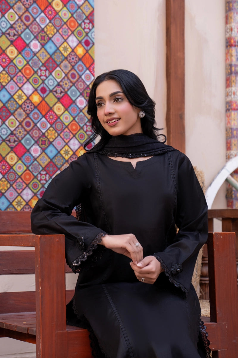 3 piece lawn suit with embroidered shirt and chiffon dupatta