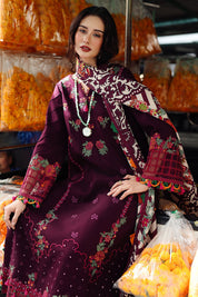 3 Piece - Embroidered Lawn Suit with Chiffon Dupatta