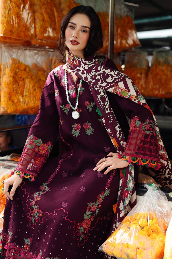 3 Piece - Embroidered Lawn Suit with Chiffon Dupatta