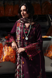 3 Piece - Embroidered Lawn Suit with Chiffon Dupatta