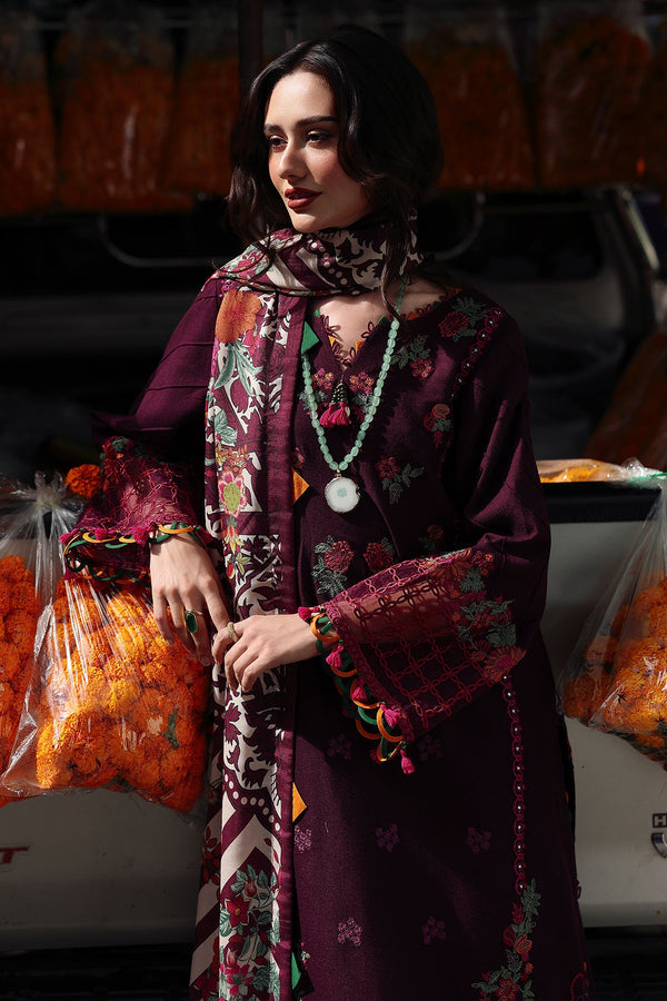 3 Piece - Embroidered Lawn Suit with Chiffon Dupatta