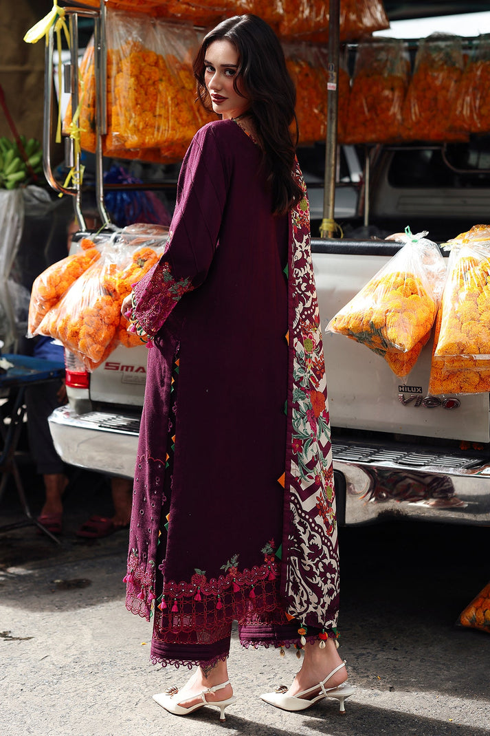 3 Piece - Embroidered Lawn Suit with Chiffon Dupatta