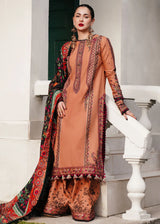 3 Piece - Embroidered Lawn Suit With Silk Dupatta