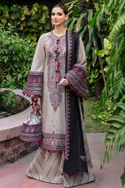 3 Piece - Embroidered Lawn Suit With Chiffon Dupatta