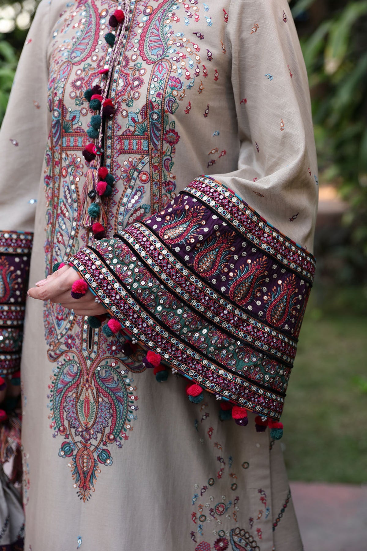 3 Piece - Embroidered Lawn Suit With Chiffon Dupatta