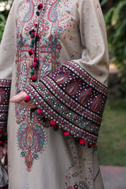 3 Piece - Embroidered Lawn Suit With Chiffon Dupatta