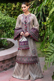 3 Piece - Embroidered Lawn Suit With Chiffon Dupatta