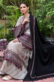 3 Piece - Embroidered Lawn Suit With Chiffon Dupatta