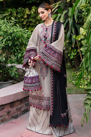 3 Piece - Embroidered Lawn Suit With Chiffon Dupatta