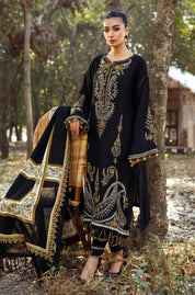 3 Piece - Embroidered Lawn Suit With Chiffon Dupatta