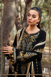 3 Piece - Embroidered Lawn Suit With Chiffon Dupatta