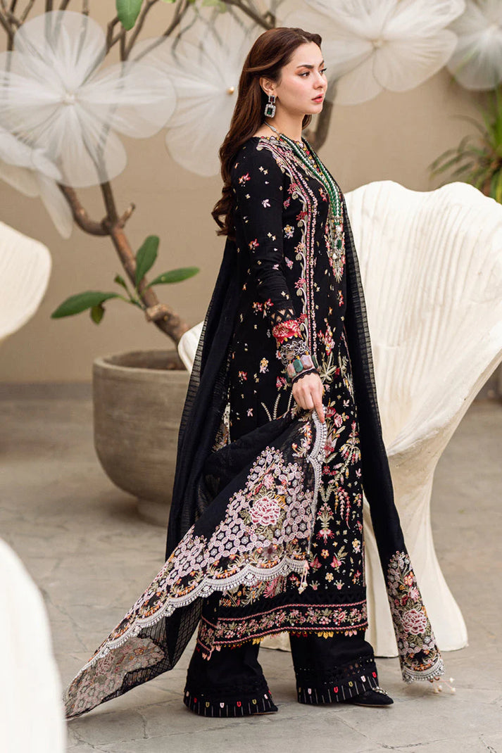 3 Piece - Embroidered Lawn Suit With Chiffon Dupatta