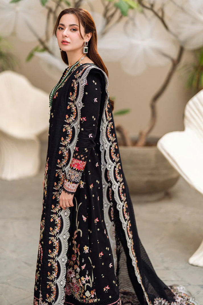 3 Piece - Embroidered Lawn Suit With Chiffon Dupatta