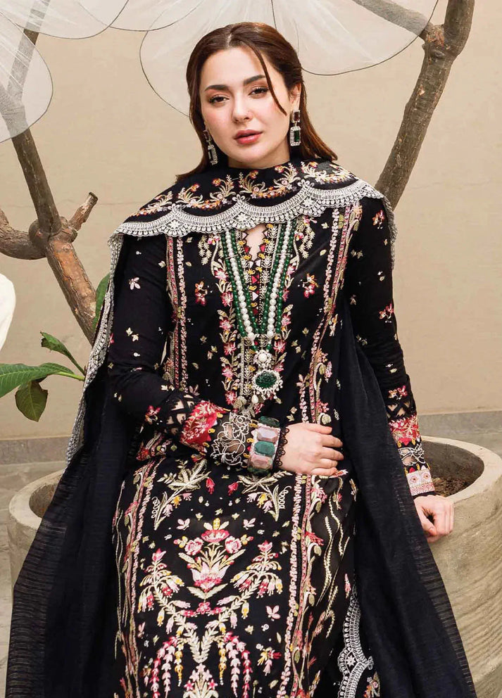 3 Piece - Embroidered Lawn Suit With Chiffon Dupatta