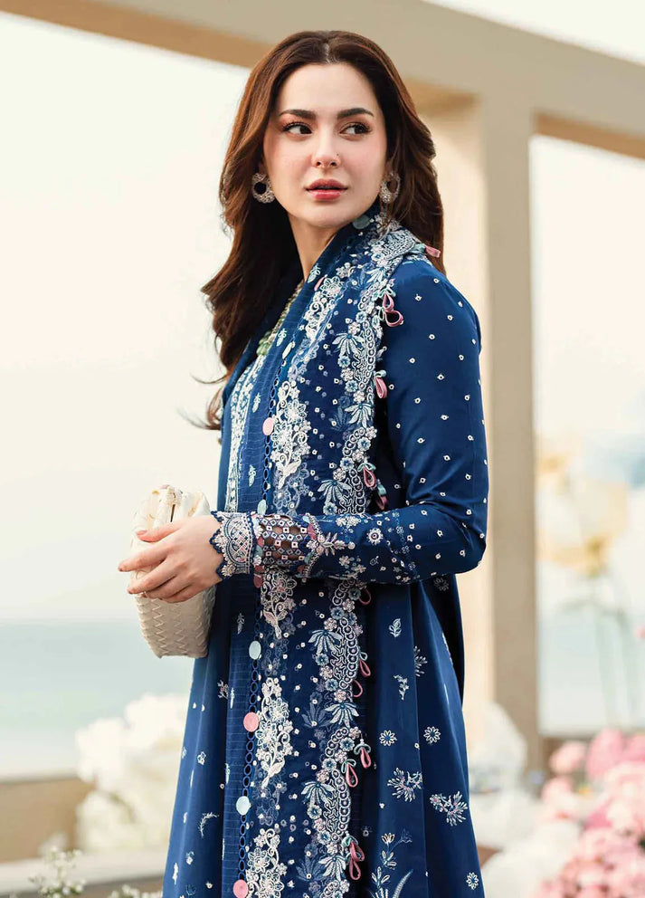 3 Piece - Embroidered Lawn Suit with Chiffon Dupatta