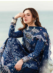 3 Piece - Embroidered Lawn Suit with Chiffon Dupatta