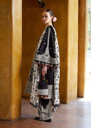 3 Piece - Embroidered Lawn Suit With Silk Dupatta
